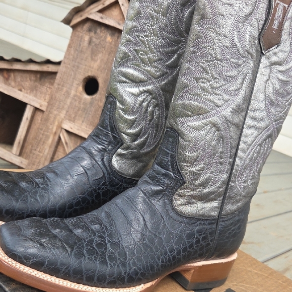 Mark Tanner Silver and Black Western Cowboy Boots NWT - Picture 9 of 11